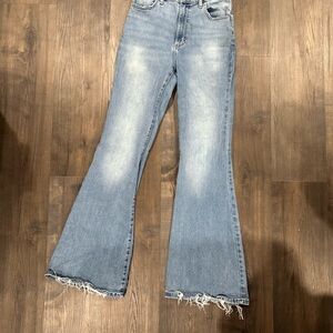 Lee Women's High Rise Flare Jeans in Light Blue